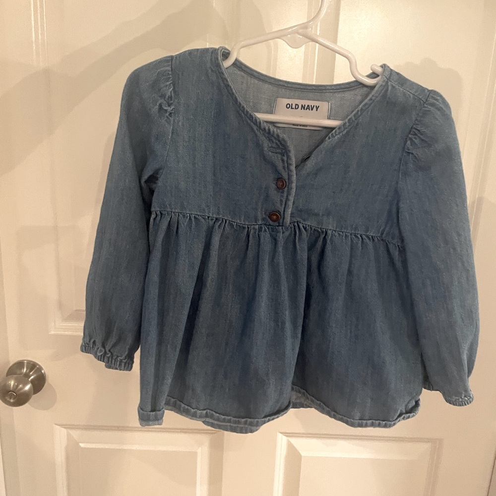 Denim girls blouse